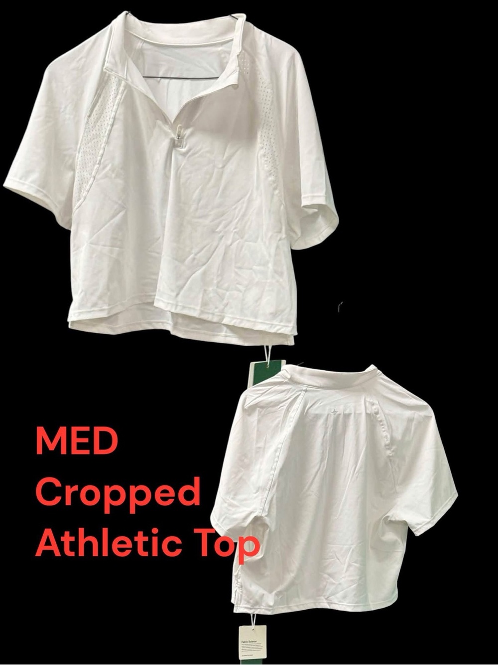 HALARA White Cropped Athletic Top